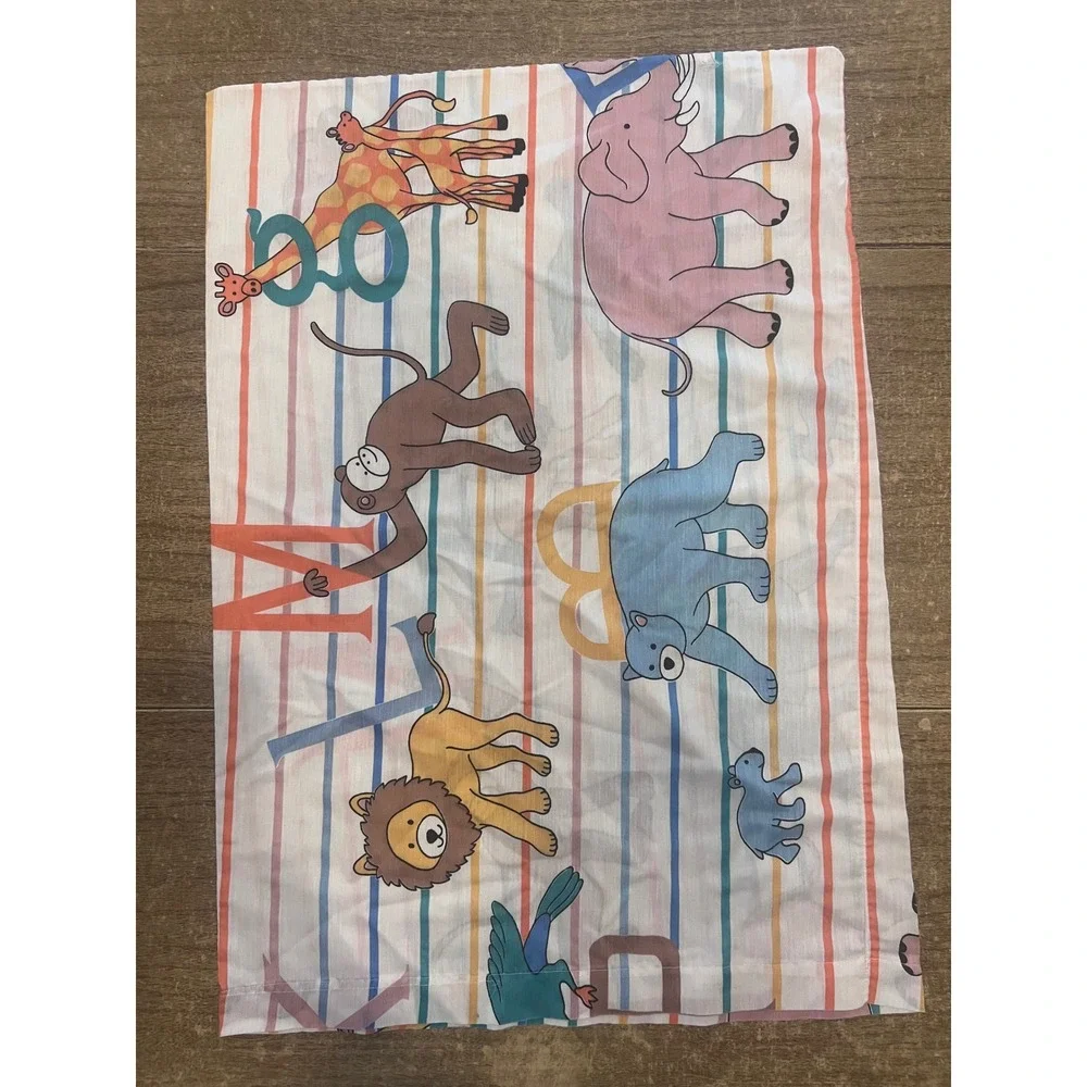 Vintage Dan River Criterion ABCs Zoo Animals Kids Pillowcase 80s Nursery 20x29‎